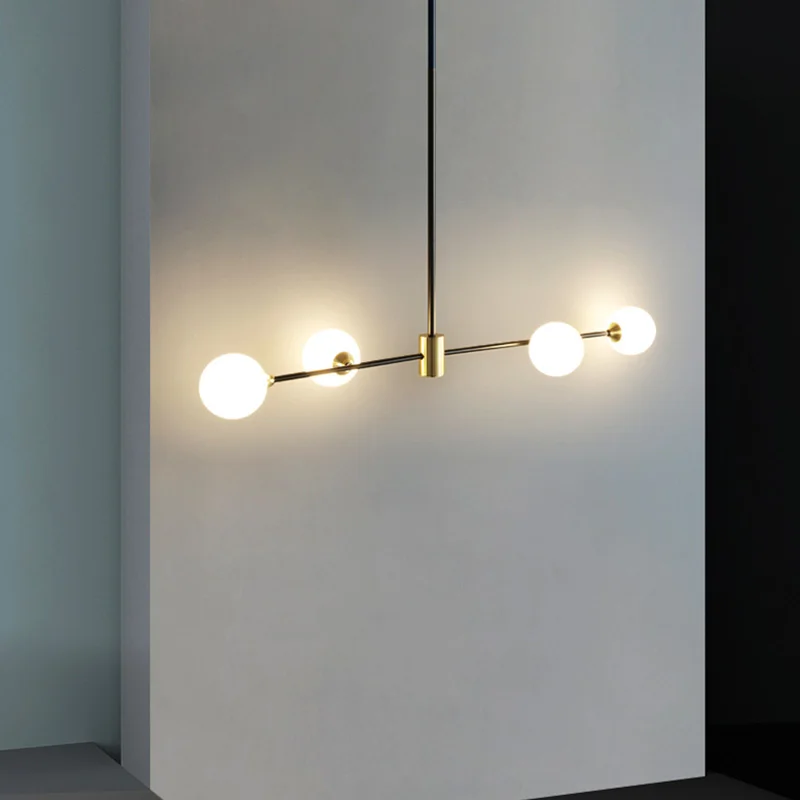 

Modern Glass Ball Longer Chandelier Dining Room Lighting Decor Kitchen Fixture Pendant Lights Black Bar Restaurant Hanging Lamp