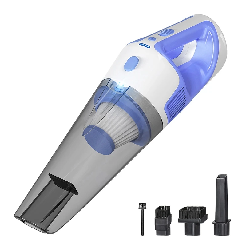 

HOT！-Handheld Vacuum Cordless Strong Suction 6000Pa Rechargeable Car Vacuum Cleaner, Hand Vacuum With Large Dirt Bowl EU Plug