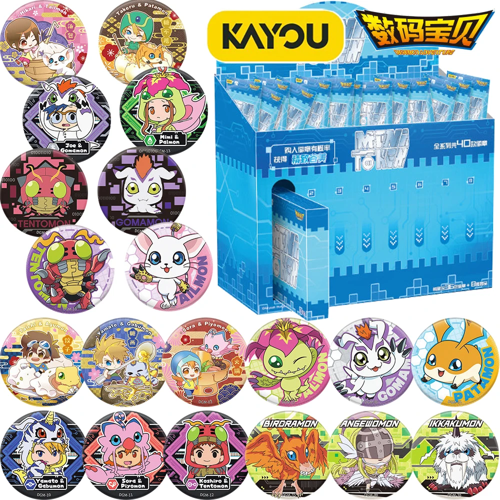 Фото Новые оригинальные круглые значки KAYOU Digital Monster, модный аниме-аксессуар, коллекционная игрушка, брошь в стиле Q-версии, подарок. №1