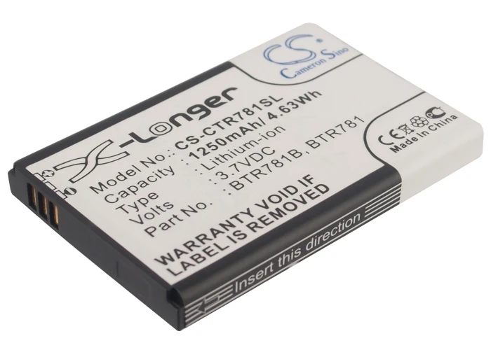 

Аккумулятор для Casio C781, GzOne Ravine 2 BTR781, BTR781B, 1250 мАч