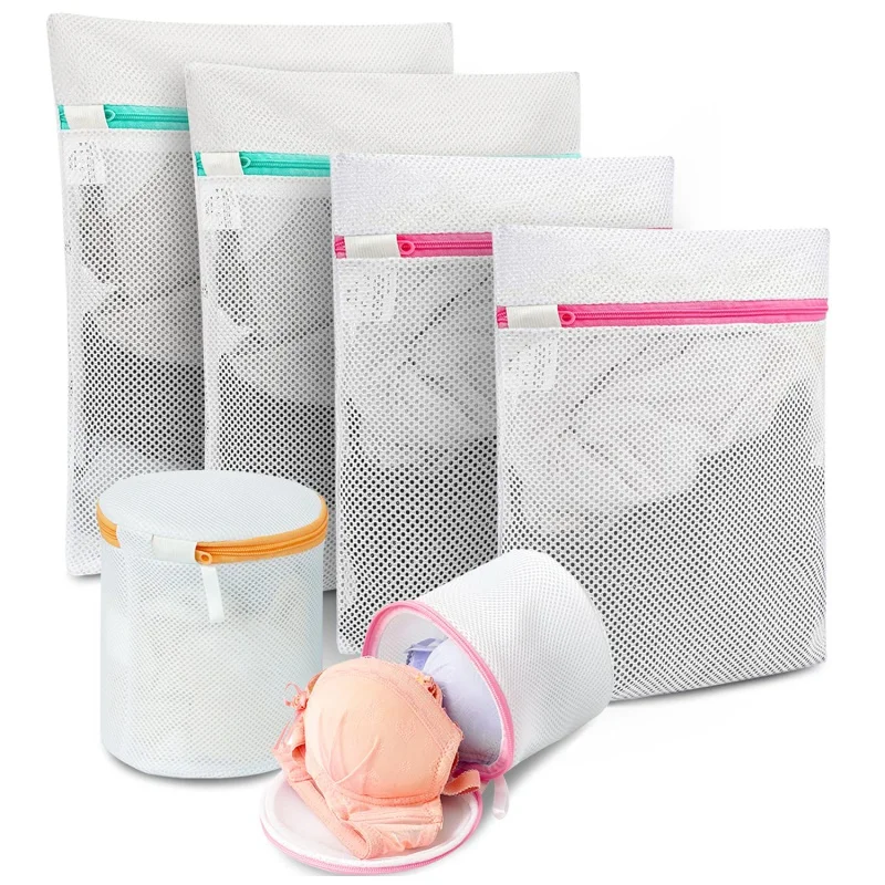 

Colorful Mesh Laundry Bags Washing Machine Wash Bags Reusable Mesh Wash Bags for Hosiery, Underwear, Bra, Lingerie Baby Clothes