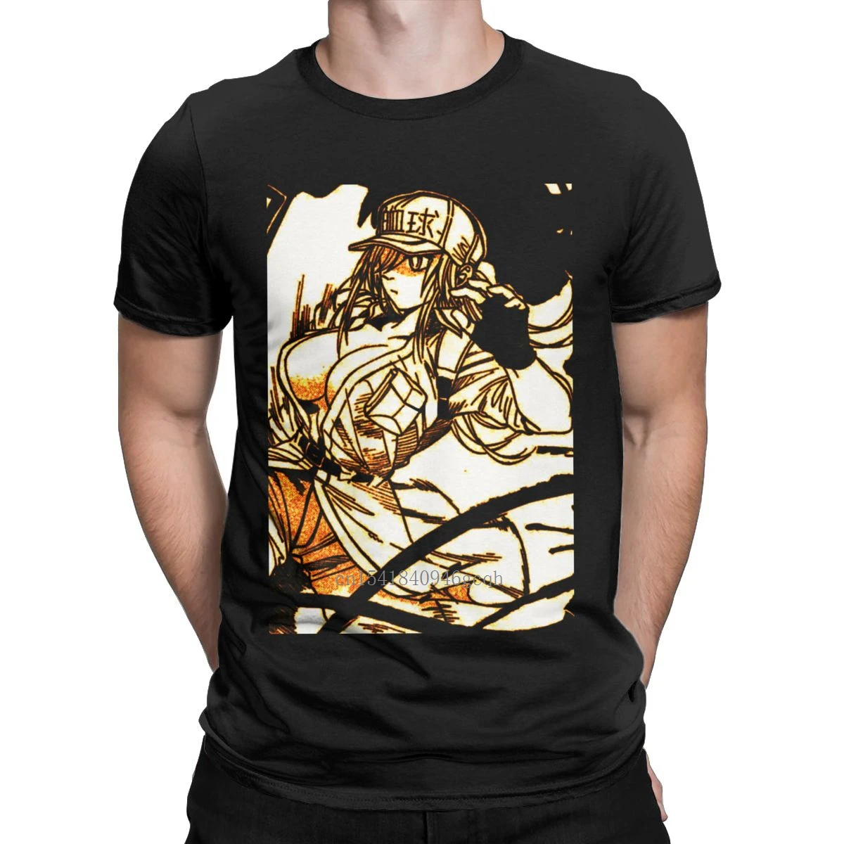 

Cells At Work Code Black T Shirts for Men 100% Cotton Novelty T-Shirts Anime Japanese Manga Tees Short Sleeve Clothes Big Size