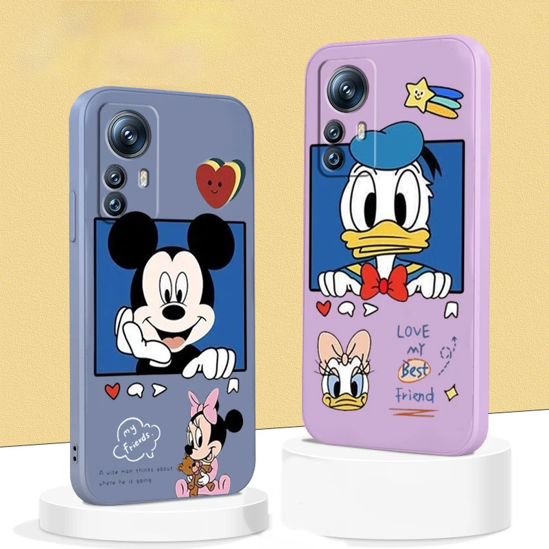 

Phone Case For Xiaomi Mi 12T 12S 12 12X 11i 11T 11 10 10S 10T Pro Lite Ultra 5G Disney Mickey Donald Duck Liquid Rope Funda