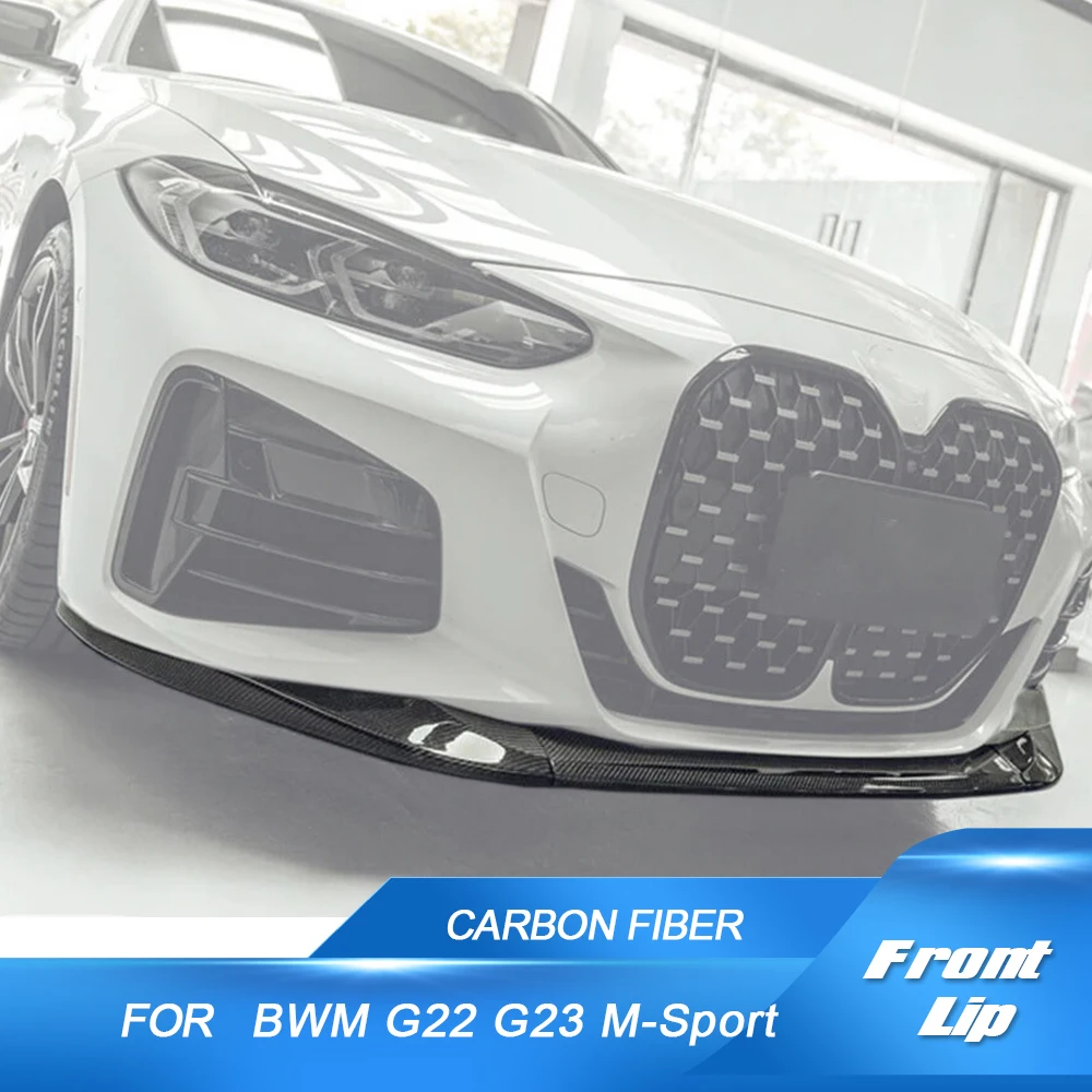 

Real Carbon Fiber Front Bumper Lip Chin Spoiler for BMW 4 Series G22 G23 2020-2022 Front Lip Spoiler Splitters Apron