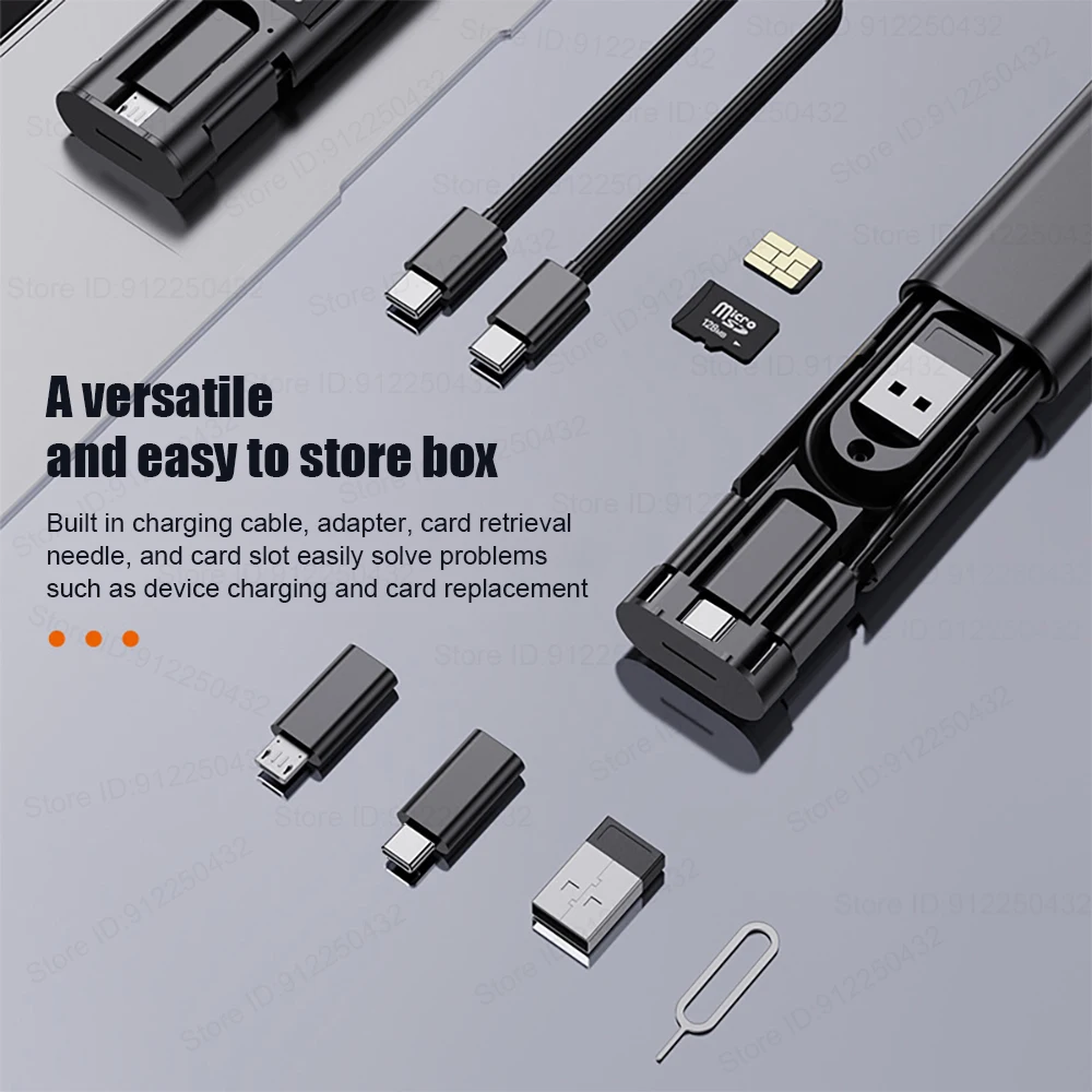 Кабель Для Быстрой Зарядки 5-в-1 С Передачей Данных USB Micro iPhone C To Type PD60W Зарядное