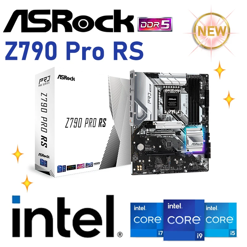

ASRock Z790 Pro RS Intel Z790 Motherboard LGA 1700 DDR5 PCIe 5.0 M.2 Desktop Support Intel 12th 13th Gen Core i3 i5 i7 i9 CPU