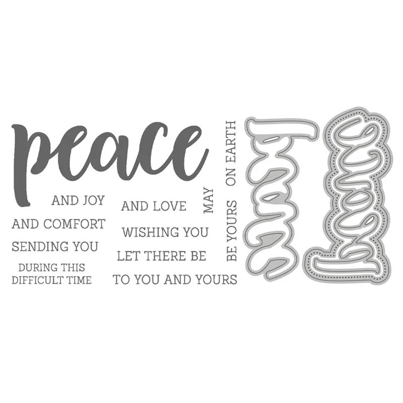 HonB Рождество Buzzword Peace прозрачные штампы для новых 2021 рамка изготовления бумаги