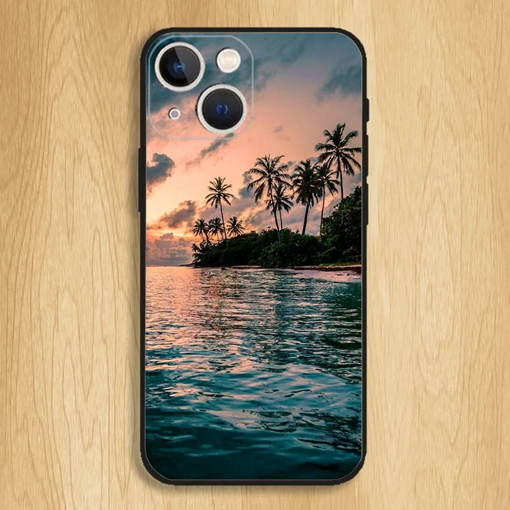 Чехол для телефона Водопад природа деревья корабль iPhone15 14 13 12 11 Pro Max Plus Mini X XS XR 8 7 6 S