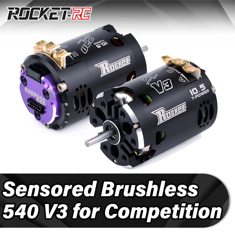 

Rocket 540 V3 Sensored Brushless Motor Competition Motors for 1/10 1/12 RC Car Drift Truck Buggy Traxxas Slash HSP Wltoys 3650