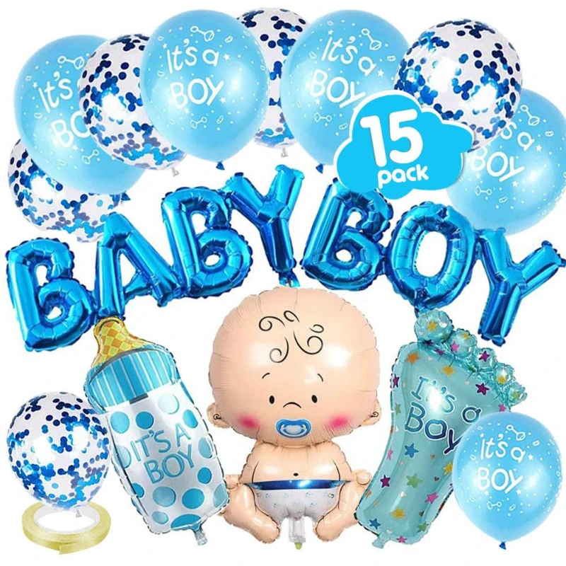

Kids Birthday Party Balloons Baby Boy Girl Foil Balloon 4D Bear Helium Ballon First 1st Birthday Party Baby Shower Decorations