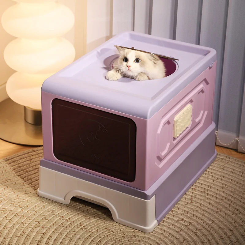 

Accessories Bath Cats Litter Box Tray Wc Toilet Cheap Villa Scoop Cats Litter Box Closed Hidden Arena Gatos Pet Products YR50CB