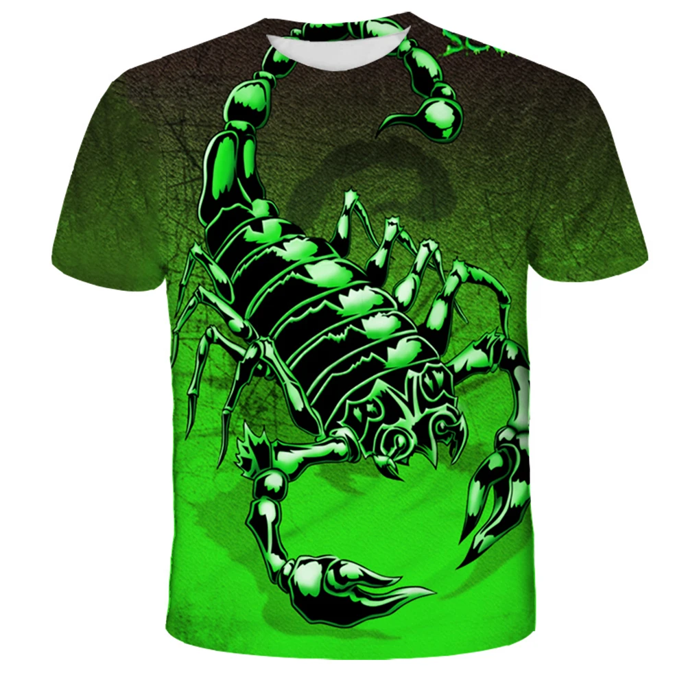 

Футболка с рисунком скорпиона мужская летняя футболка с 3D рисунком яда Женская/Мужская Новинка Топ с животными скорпионами