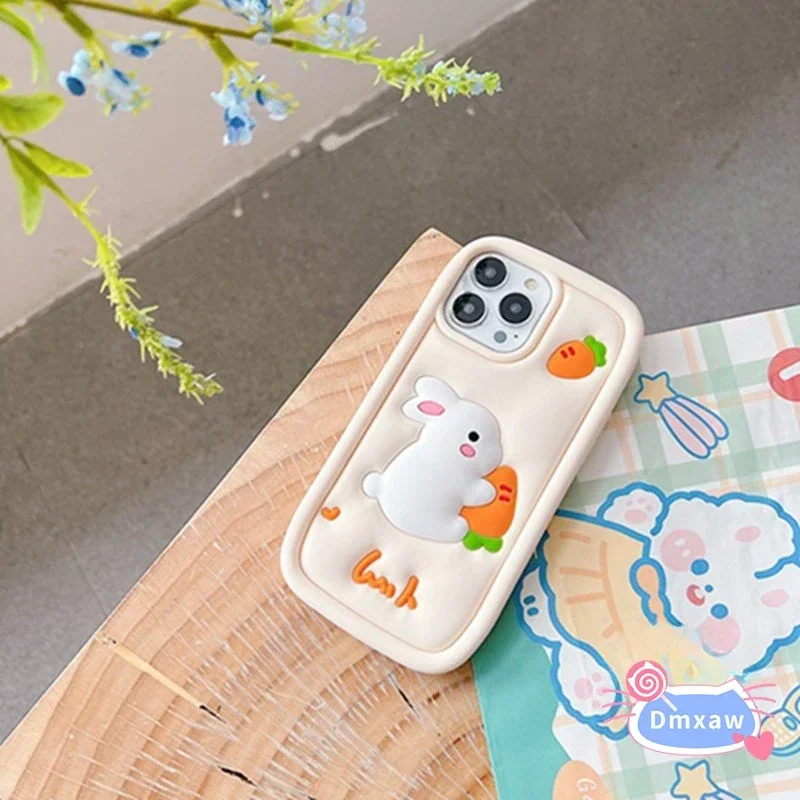 Милый 3D силиконовый чехол с кроликом для Vivo V23 женская модель V21 V21S S17 Pro S15 S10 S9E