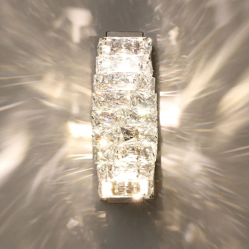 

Modern Wall Sconce Lamp For Living Bedroom Bedside Crystal Wall Lamp Indoor Home Decor Lustre Sconce Mirror Light Chrome/Gold
