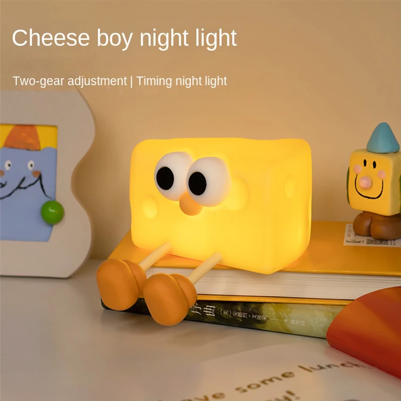 

Cute Cheese Wireless Baby Night Light Dormitory Desktop Pat Bedside Lamp Creative Children Birthday Gifts Nightlight Room Decor