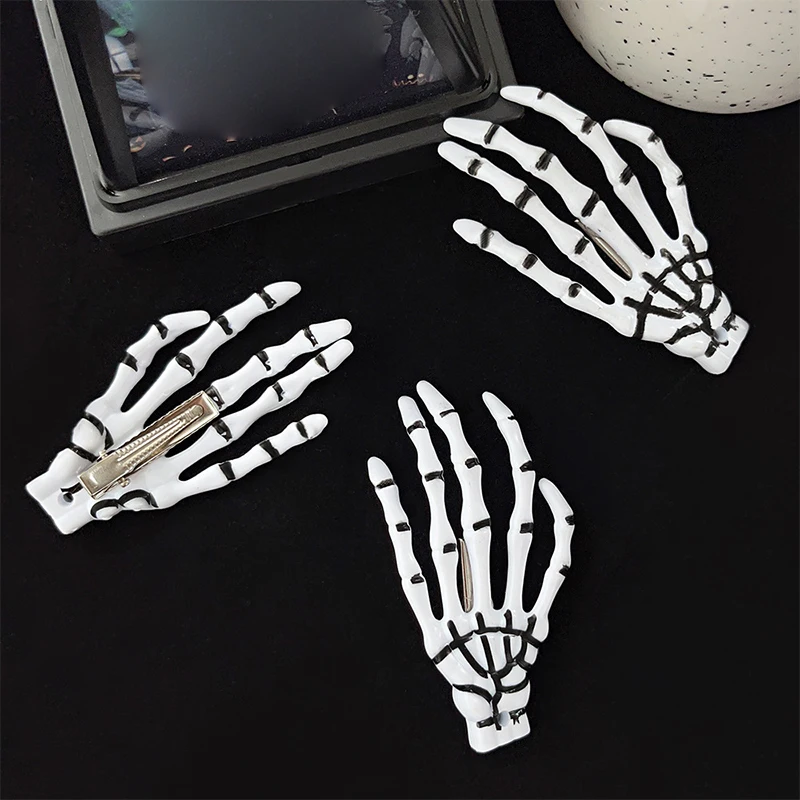 Заколка Для Волос В Стиле Харадзюку С Дизайном Черепа И Скелета Пятен Крови