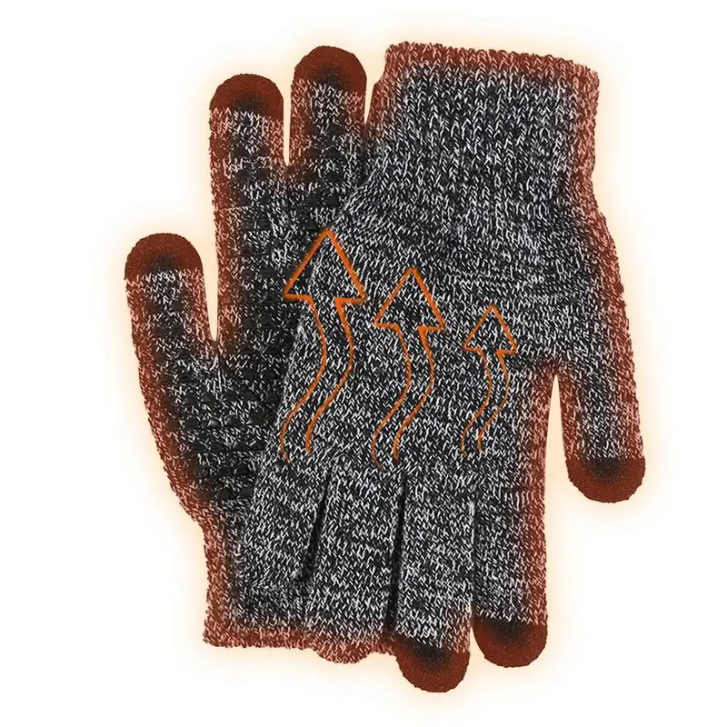 

Knit Gloves Cold Weather Thermal Mittens Windproof Mittens Hand Warmer With Touchscreen Function For Texting Sports & Exercise