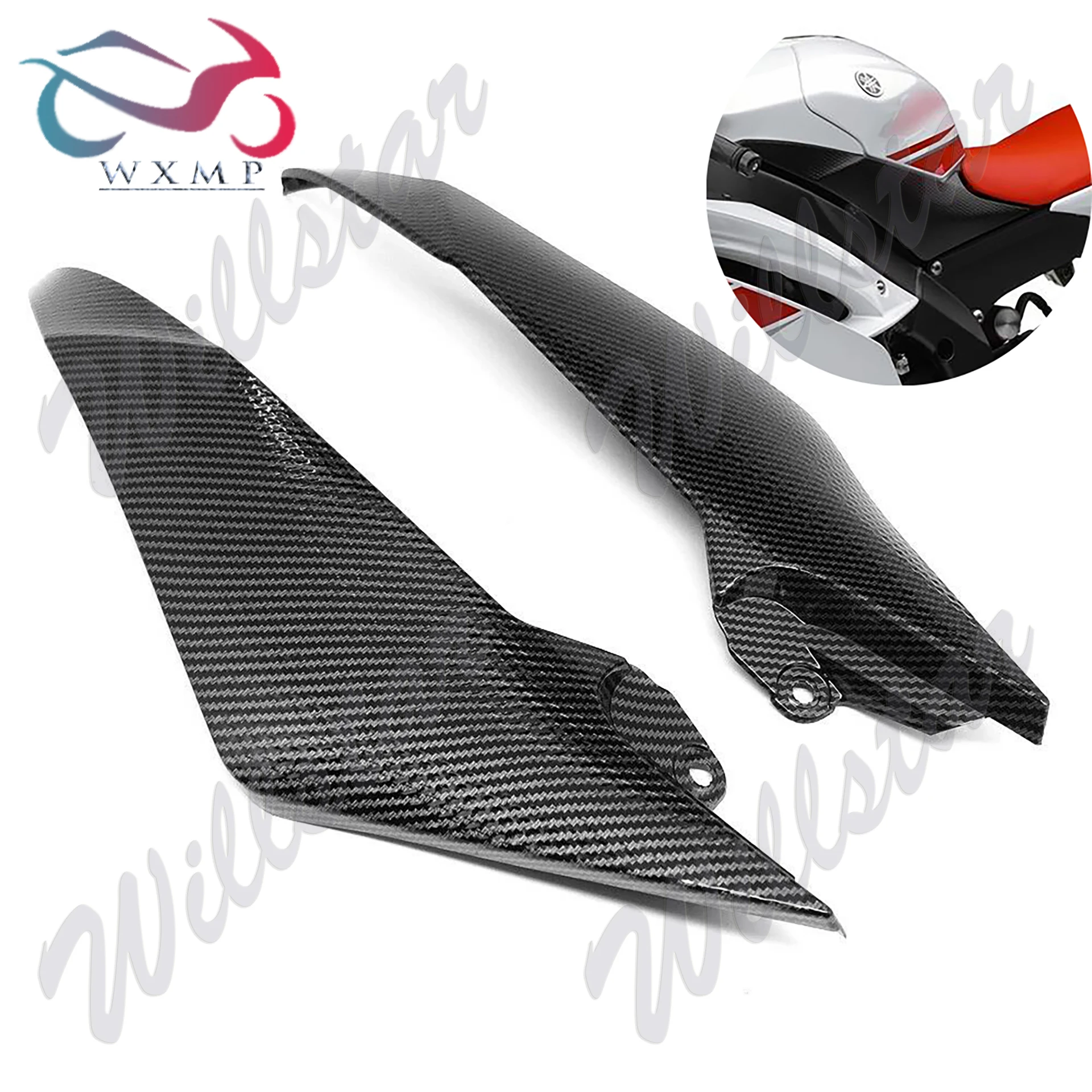 

Carbon Fiber Gas Tank Side Trim Cover Fairing Cowl For Yamaha YZF R6 2009-2016