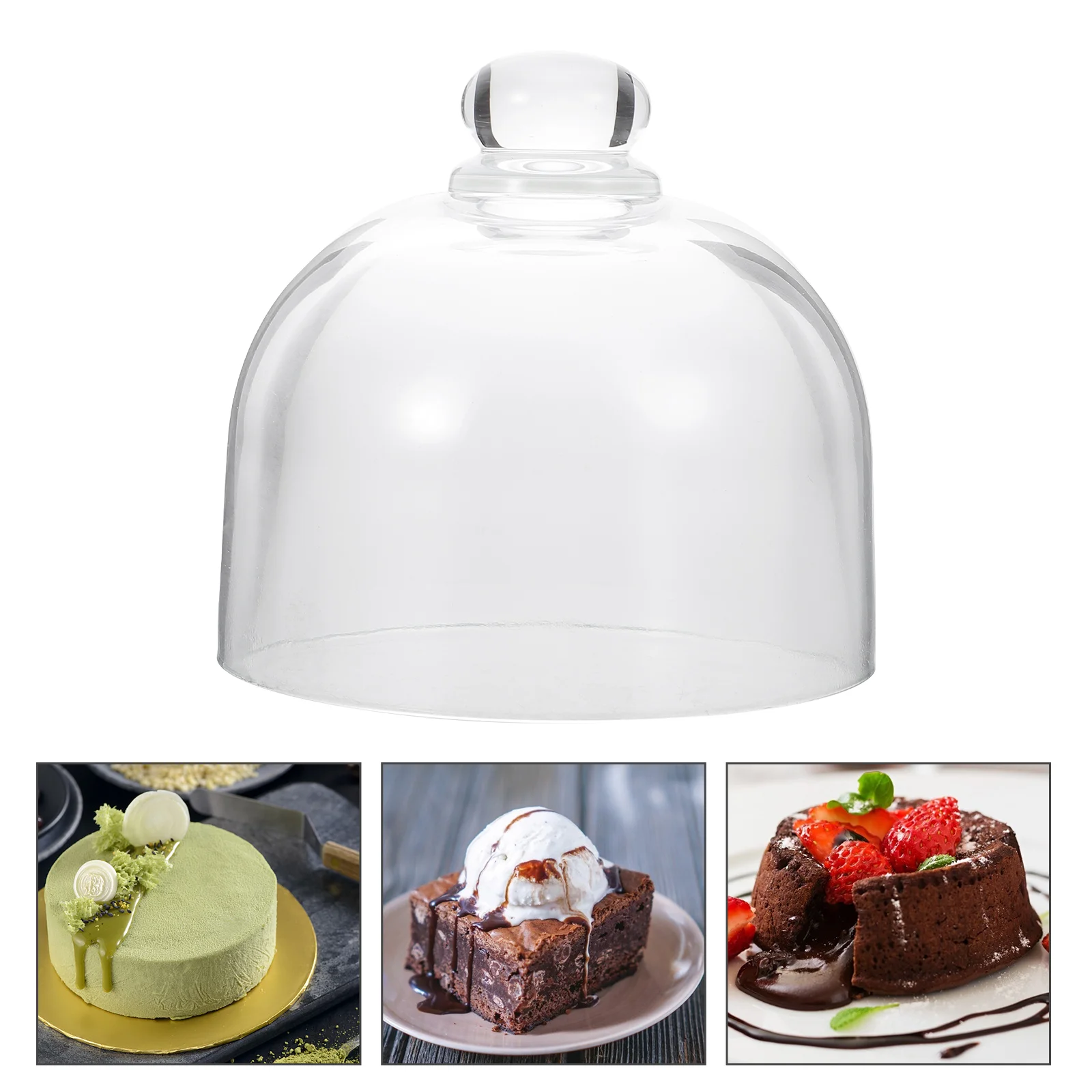 

Cover Cake Dome Display Cloche Dessert Stand Lid Plate Clear Cheese Transparent Round Platter Dish Serving Tent Snack Cupcake