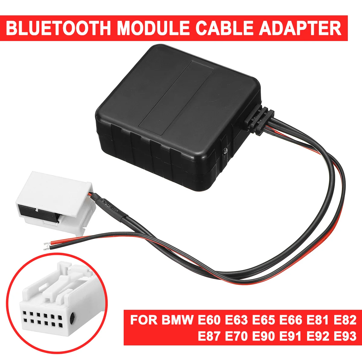 

For BMW E60-E66 E70 E82 E87 E90 E92 12V AUX Cable Adapter Car bluetooth 5.0 Module Audio Radio Stereo AUX-IN Plastic