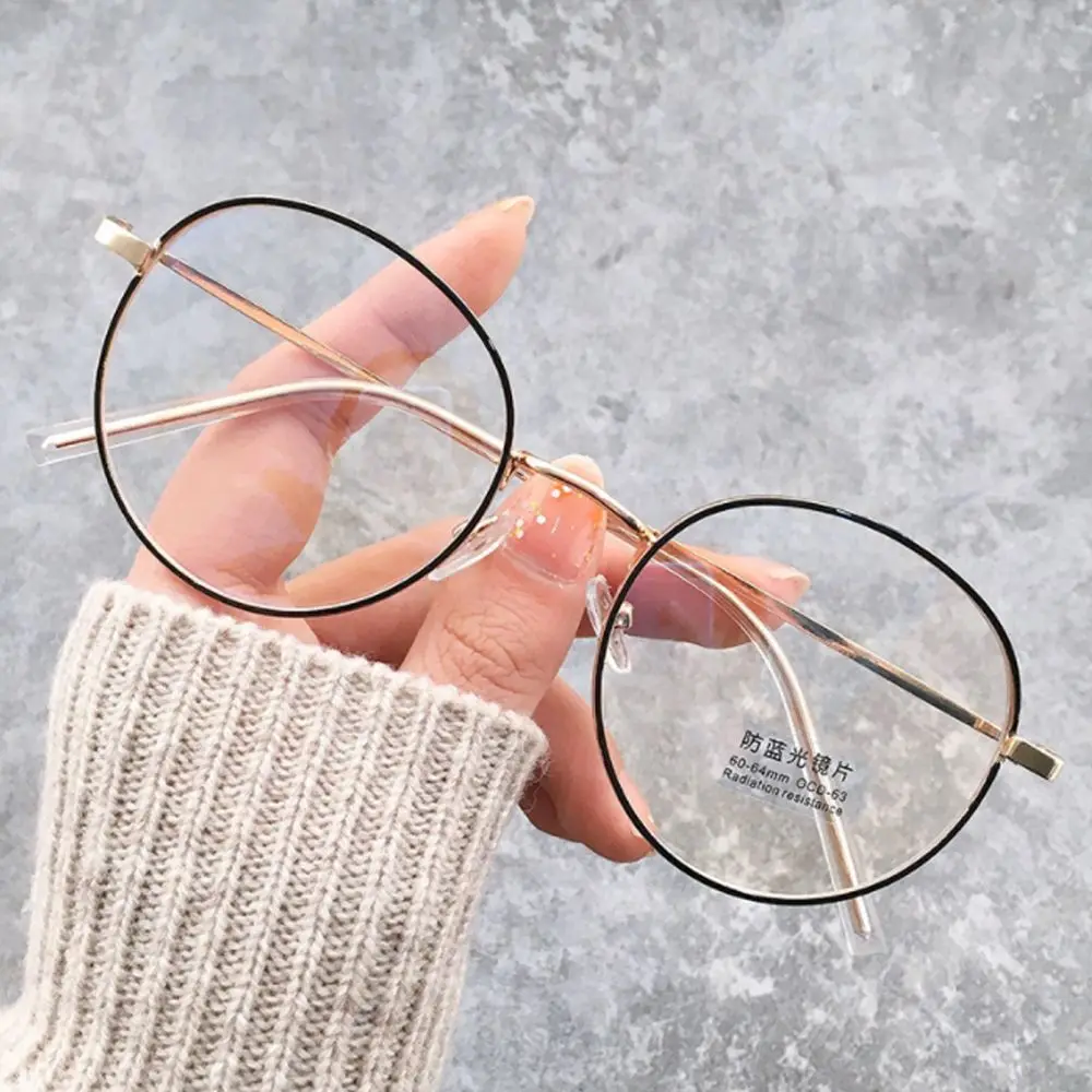 

Vintage Classic Anti-Blue Light Glasses Oval Metal Frame Brand Designer Fashion Round Metal Optical Frames Computer Glasses