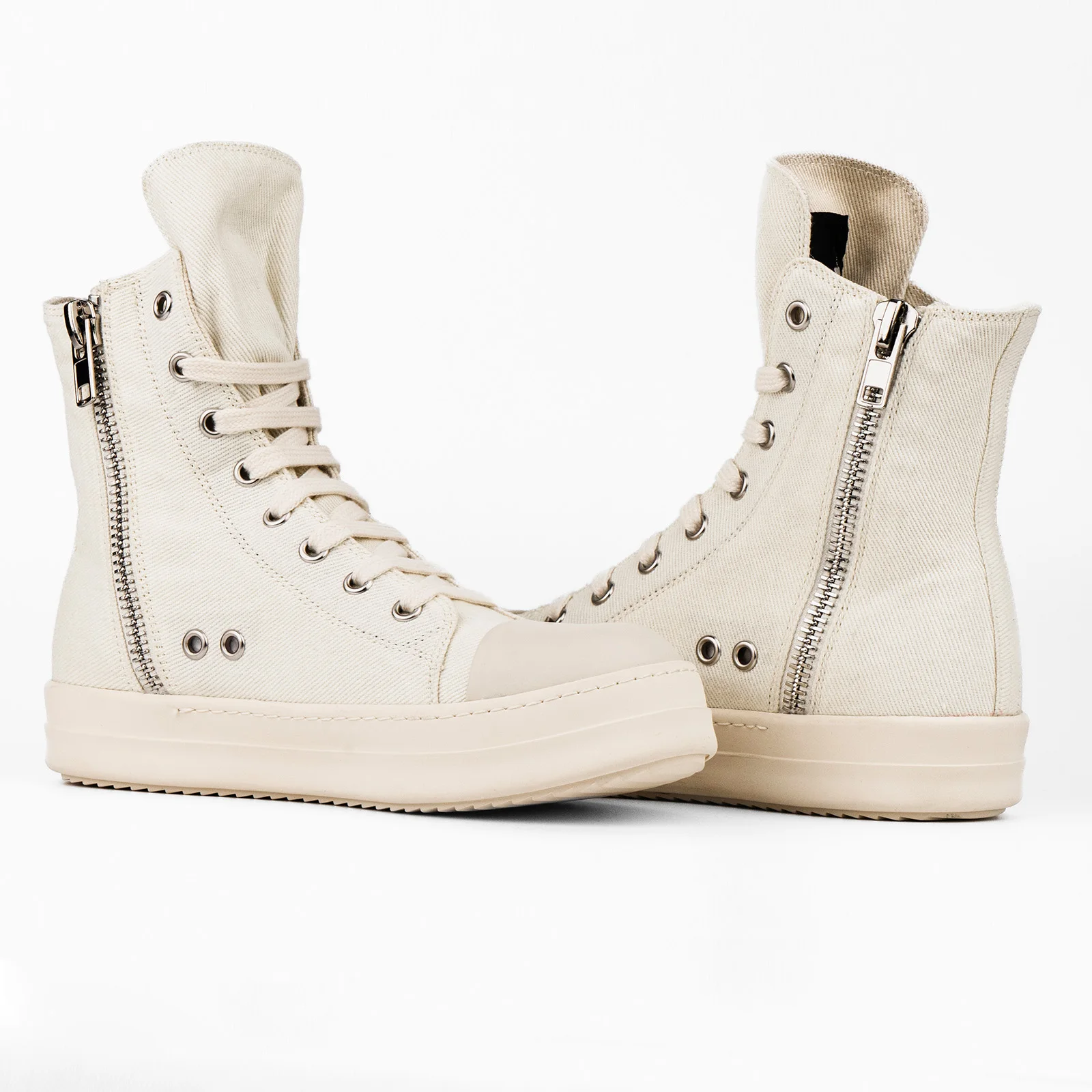 

Owen Fashion Women Canvas Shoes Luxury Trainers Platform Boots Lace Up Designer Sneakers Casual Height Increasing Zip High-TOP