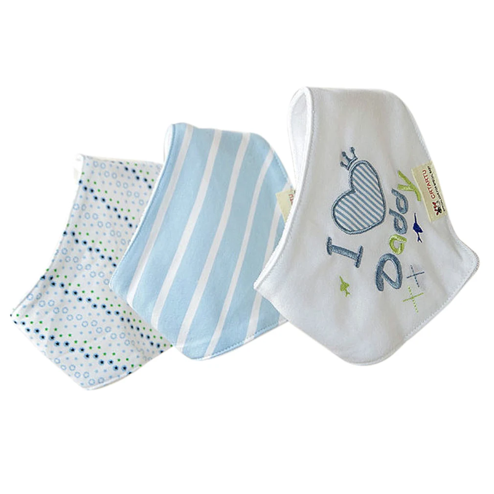

3Pcs Baby Girls Boys Waterproof Cotton Material Bandanas Saliva Towels