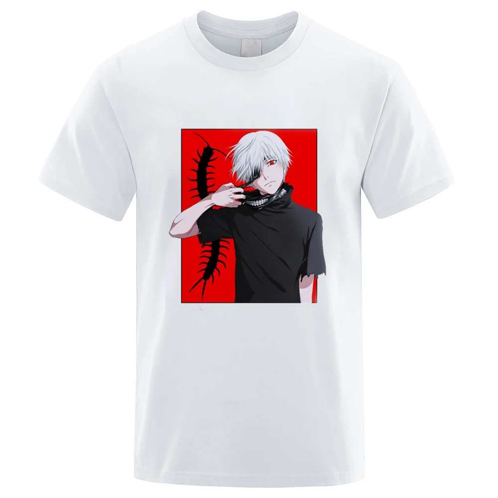 

CLOOCL 100% Cotton T-shirt Tokyo Ghoul Cartoon Pattern Cotton Tees Men Women Short Sleeve Fashion White Tops Asian Size XS-7XL