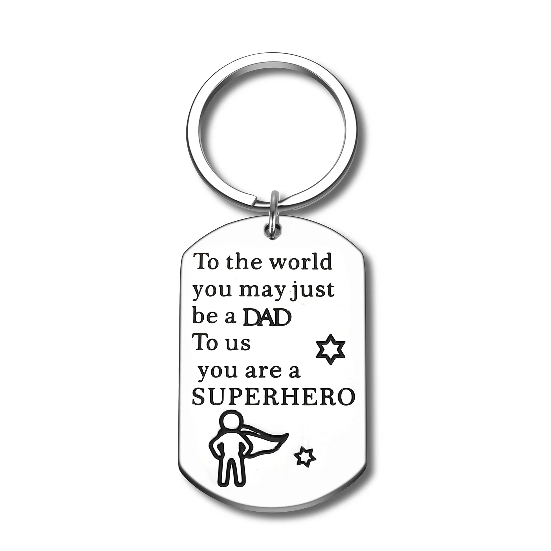 

New Send Dad Keychain Puppy Stepfather Son Daughter Car Stainless Steel Keychain for Dad Birthday Gift for Dad Accessories