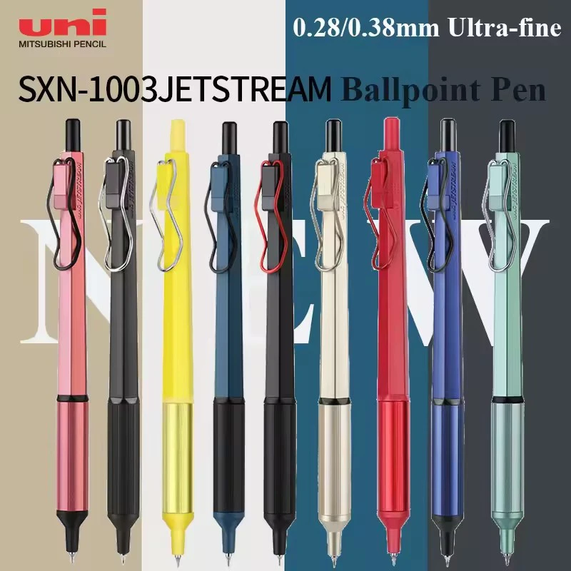 Фото Японская шариковая ручка UNI JETSTREAM SXN-1003, металлический стержень с низким центром, маслянистый ультратонкий наконечник 0,28/0,38 мм, офисные канцелярские принадлежности №1