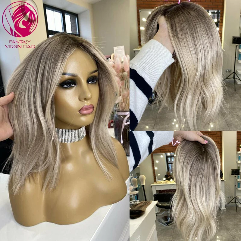 New in Platinum Blonde Human Hair Wigs for Women 100% Brazilian real Virgin Lace Frontal Wig Small Medium Size Cap 13x6 Ash Wig
