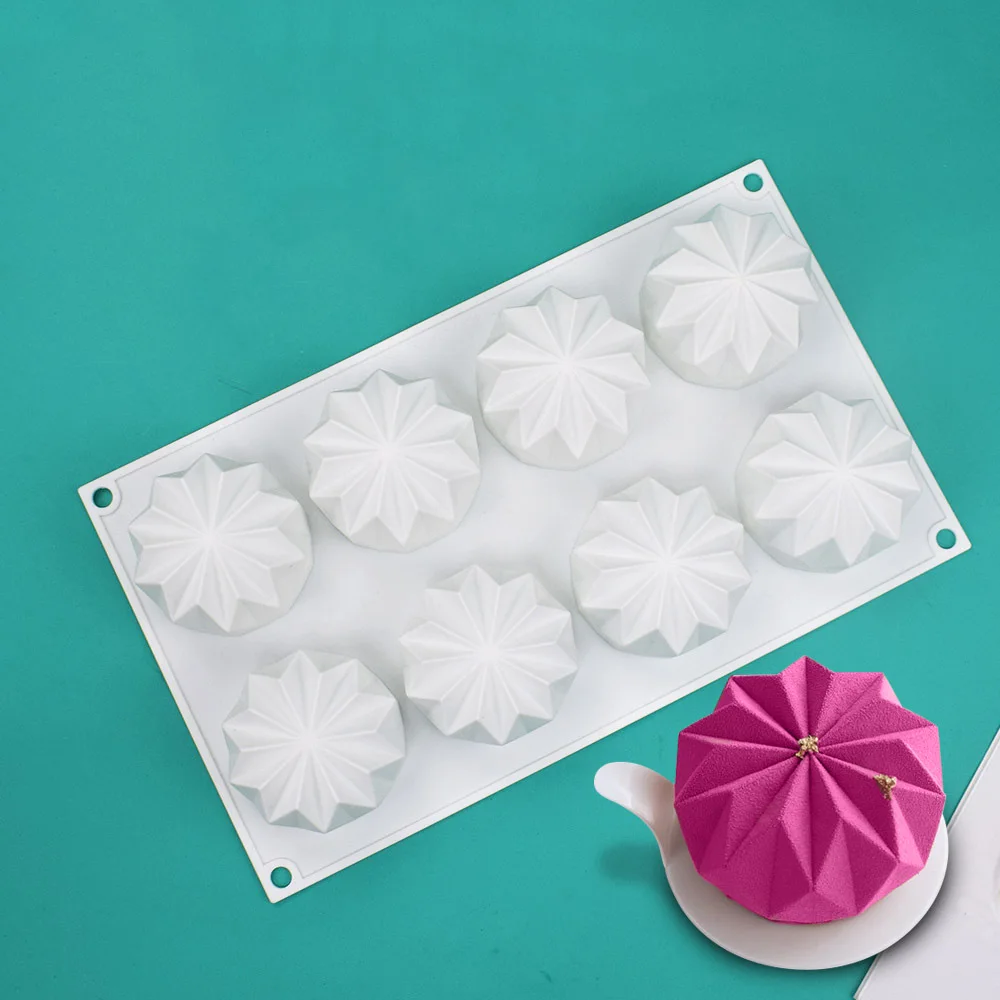 Diamond Muffin Silicone Gear Mold DIY Cupcake Cookies Fondant Baking Pan Non-Stick Pudding Steamed Cake Tool Pastry Donuts Mold
