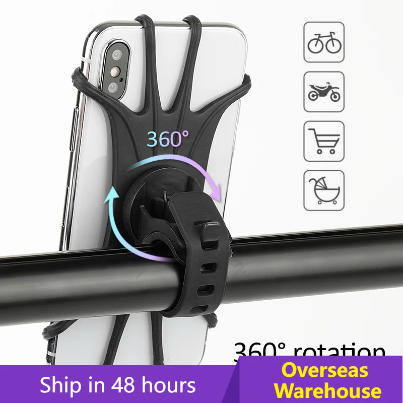 360 Universal Bike Bicycle Phone Holder Creative Silicone Bicycle Phone Holder Cycling Handlebar Stand for Mobile Phone GPS
