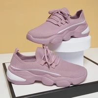 breathable sneaker womens running shoes 2022 new solid color paltform shoes lightweight sneakers sports shoes plus size 42 43