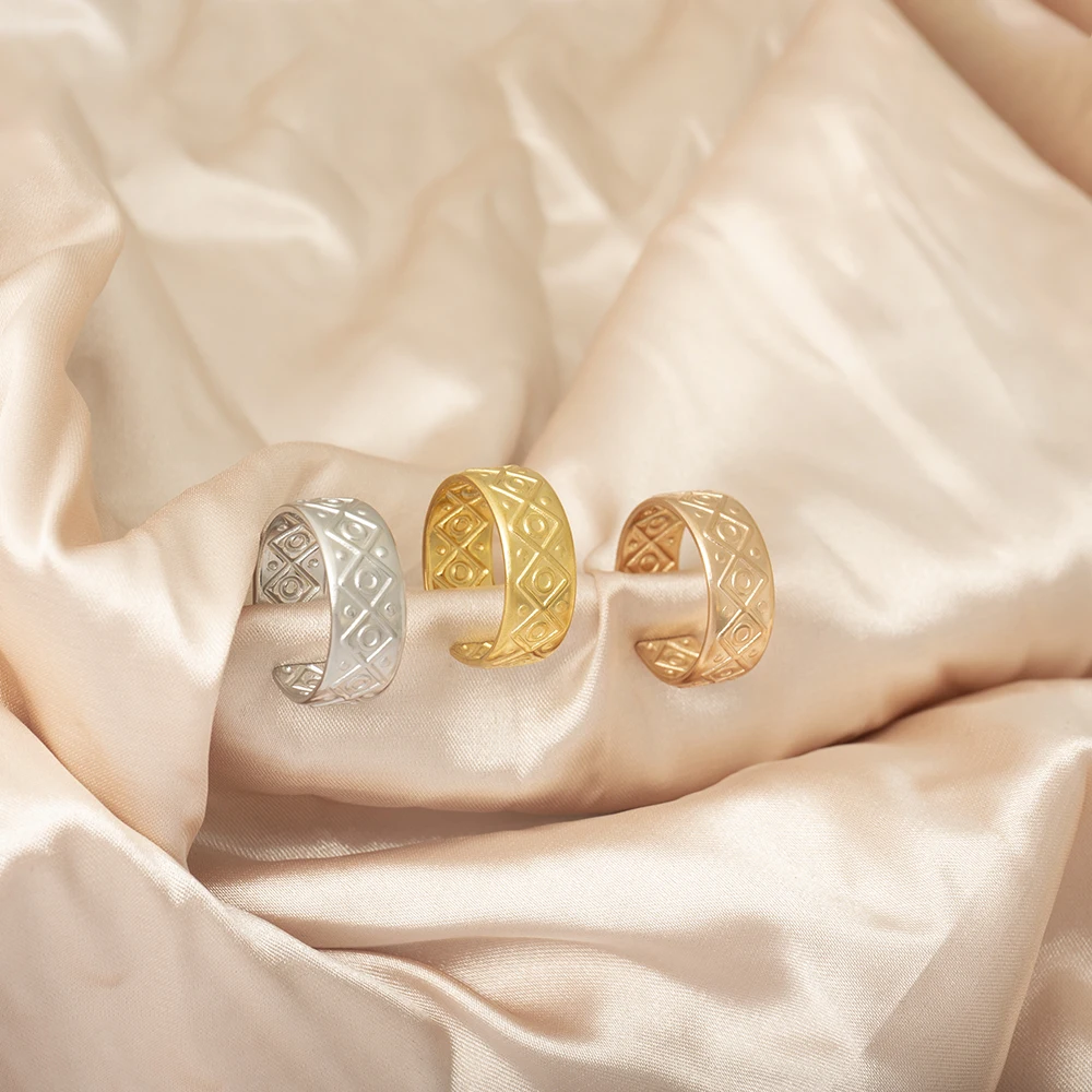 

Fashion Stainless Steel Simple Geometric Open Ring Women's Charm Elegant Adjustable Finger Ring Jewelry Birthday Gifts