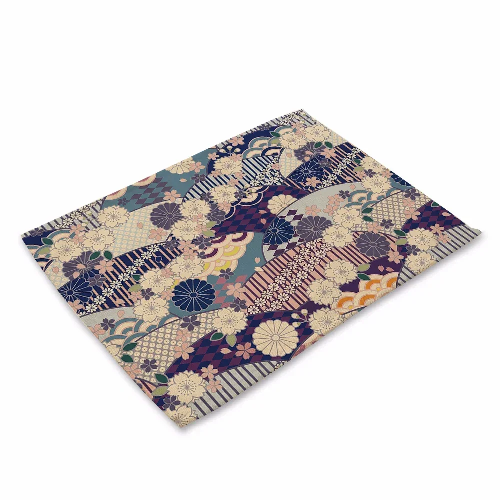 

Японские классические кухонные коврики из хлопка и льна