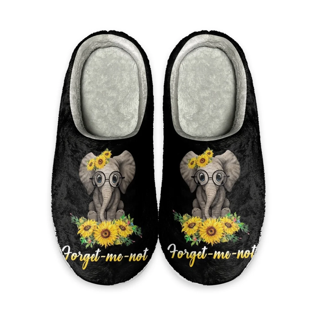 Милые мягкие бесшумные шлепанцы для дома в виде слона и подсолнуха женские