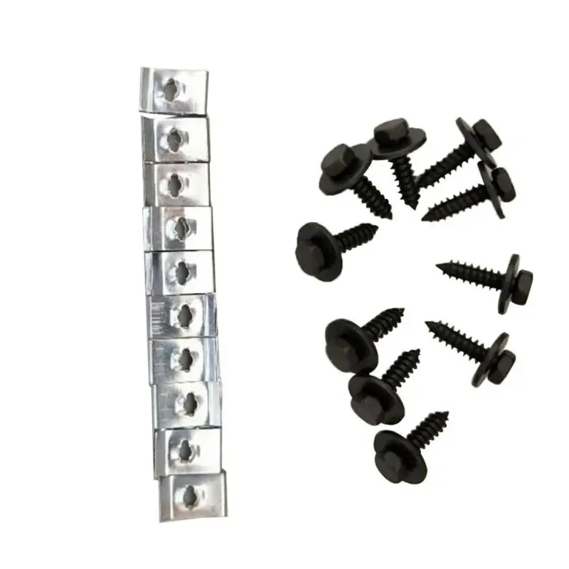 

Metal Screw Clips Nut Undertray 40Pcs/20Set Black & Silver Engine High Quality Hot sale