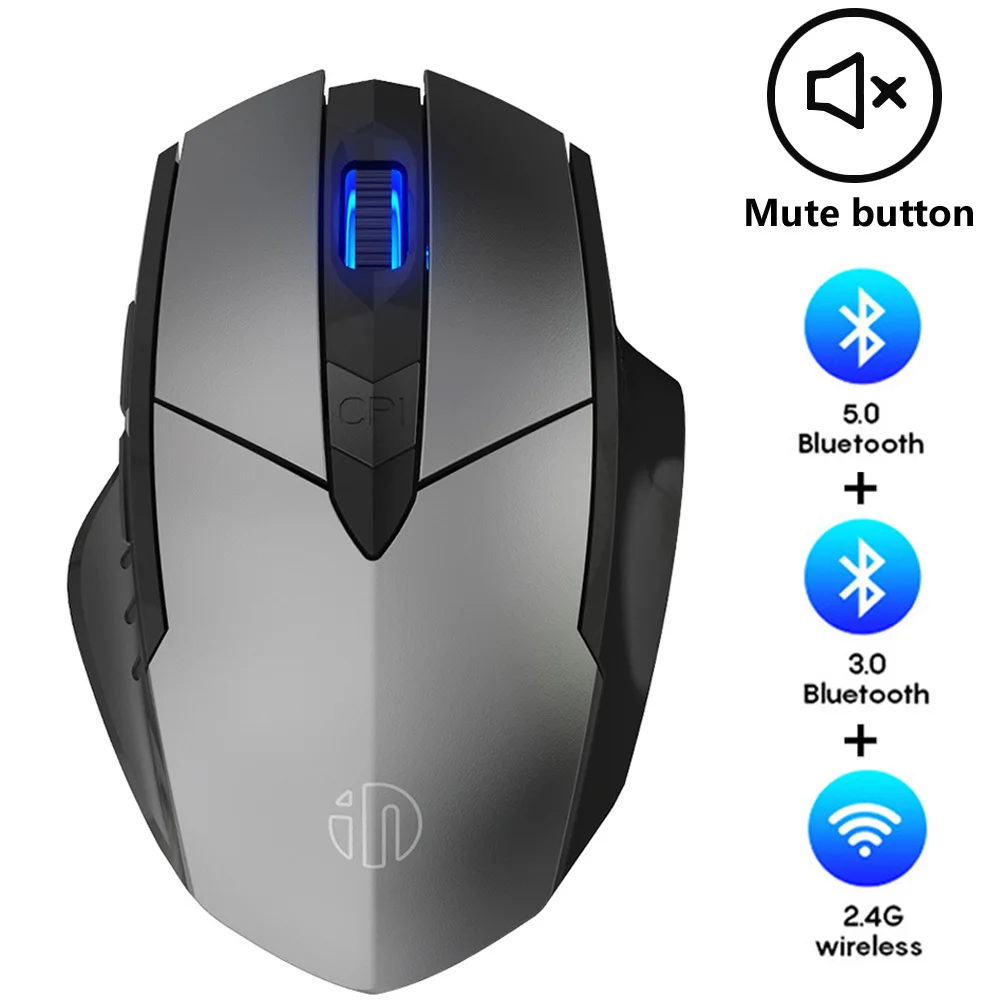 

Bluetooth 2.4G USB Silent Wireless Mouse Rechargeable Charging Home Game Ergonomic Noiseless Mouse for Computer Laptop PC