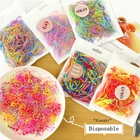 200pcslot disposable colourful rubber ring elastic hair bands ponytail holder rubber band scrunchies kids hair accessories