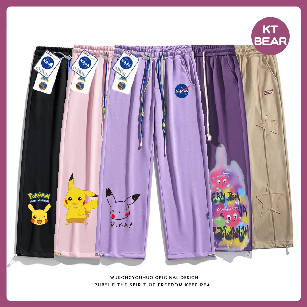 

Pokemon Pikachu Sweatpant Women Oversize Sport Pants Korean Style Student Trousers Couple Harajuku Streetwear Hip Hop Long Pants