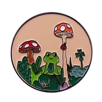 interesting mushrooms and lovely frogs television brooches badge for bag lapel pin buckle jewelry gift for friends