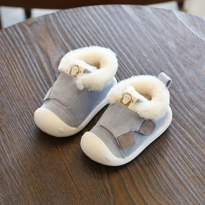 2022 Winter Infant Toddler Boots Warm Plush Baby Girls Boys Snow Boots Outdoor Soft Bottom Non-Slip Child Kids Boots Shoes