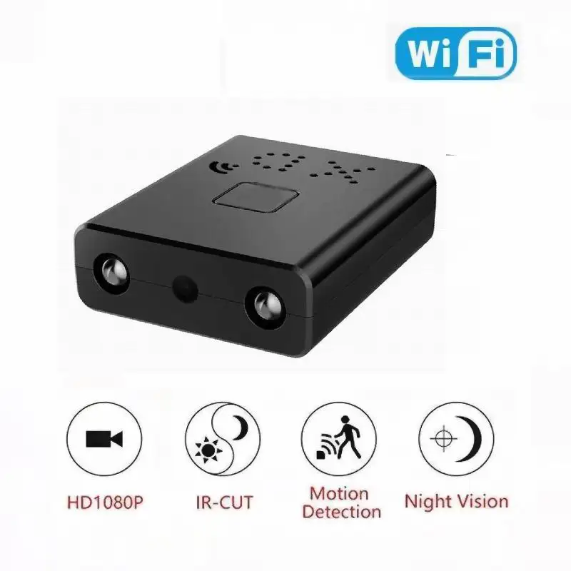

Black Wifi Camera 1080p Hd Camera Wifi Ir-cut Motion Detection Surveillance Camcorder Suport Tf Card Remote Camcorder Wireless