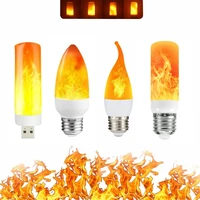 usb e14 e27 b22 led simulated flame bulbs 9w ac85 265v luces home electronic accessories lamp flame light effect bulbs lampada
