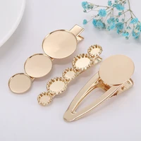 5pcslot fashion handmade diy hairpin thickened gold plated clip edge clip square clip for jewelry accessories