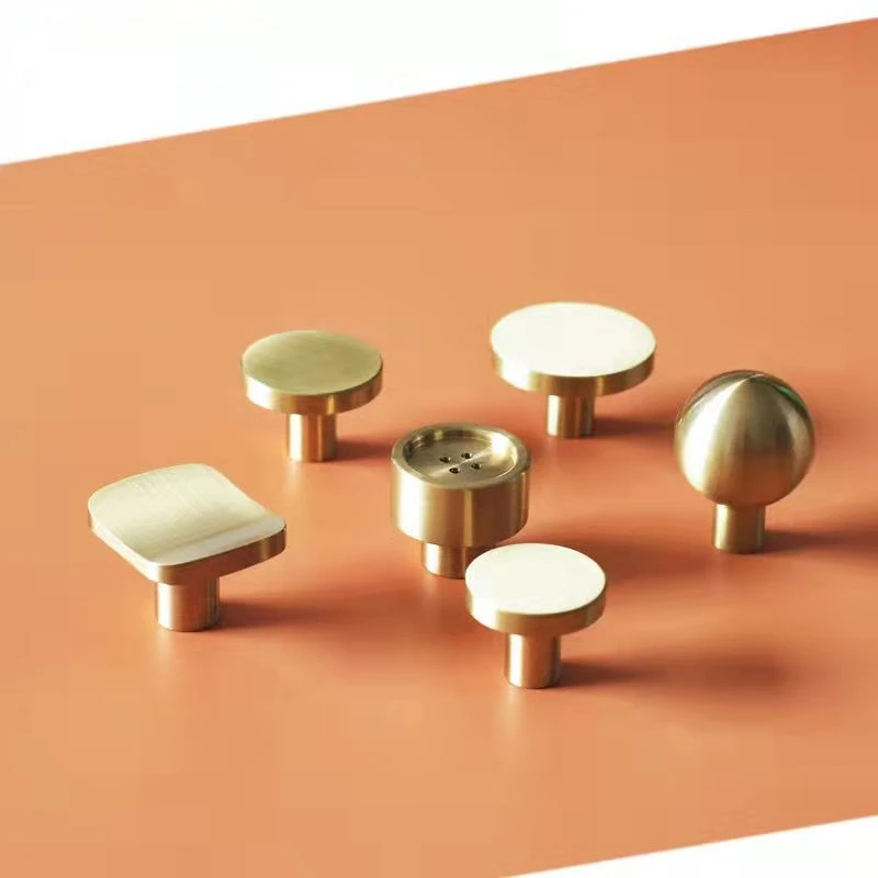 Современные Твердые Латунные Ручки для кухонных шкафов Золотая мебель