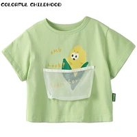 colorful childhood boys girls summer t shirt fluffy cotton with baby cute round neck top short sleeve 5xtx214