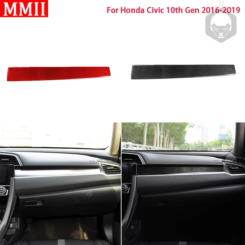 

RRX for Honda Civic 10th Gen 2016 2017 2018 2019 Car Carbon Fiber Sticker Center Console Copilot Decor Cover Trim Car Sticker