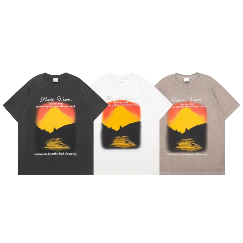 

Summer General T-shirt Sleeveless Shirts T-shirts Men Clothing Cotton Tee Y2k High Street Kanye Oversized Men's Oversize Graphic